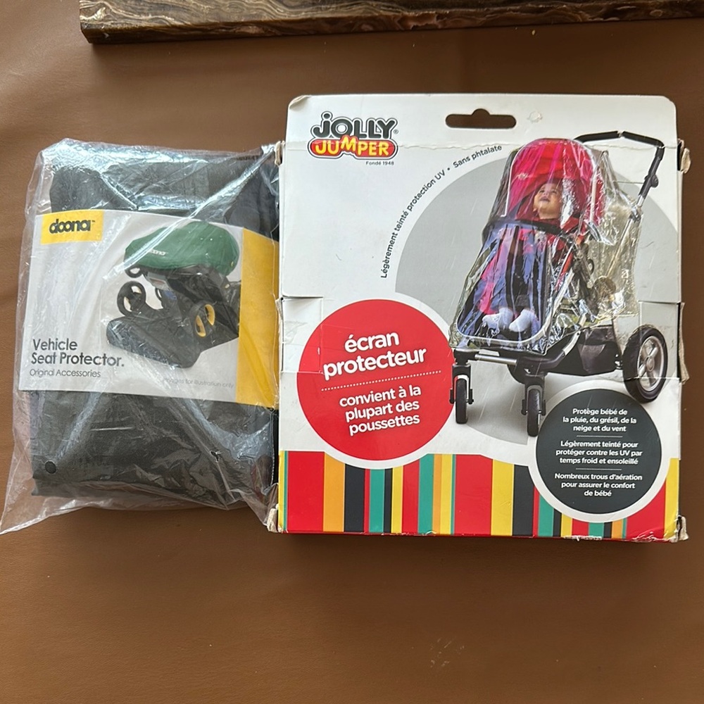 Vehicle Seat Protector - Black & Rain cover for stroller
